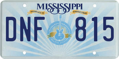 MS license plate DNF815