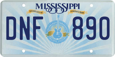 MS license plate DNF890
