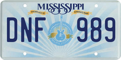 MS license plate DNF989