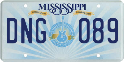 MS license plate DNG089