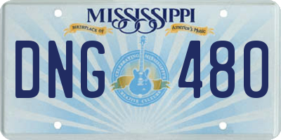 MS license plate DNG480