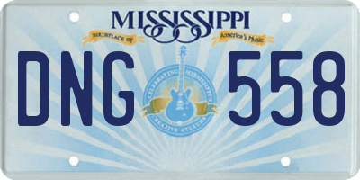 MS license plate DNG558