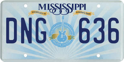 MS license plate DNG636