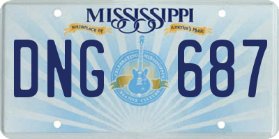 MS license plate DNG687