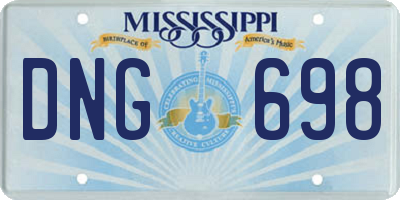 MS license plate DNG698
