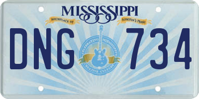 MS license plate DNG734