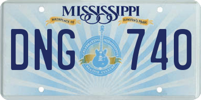 MS license plate DNG740