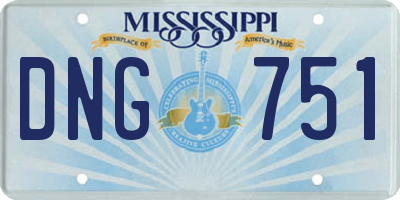 MS license plate DNG751