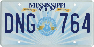 MS license plate DNG764