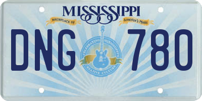 MS license plate DNG780