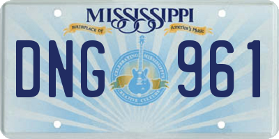MS license plate DNG961