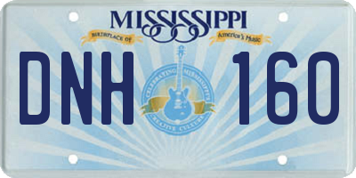 MS license plate DNH160