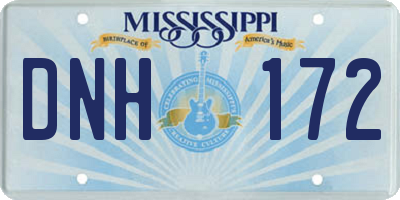MS license plate DNH172