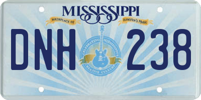 MS license plate DNH238