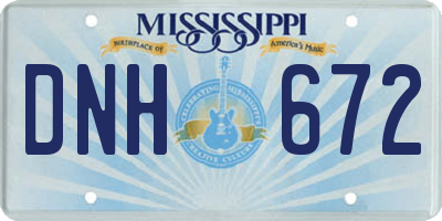 MS license plate DNH672