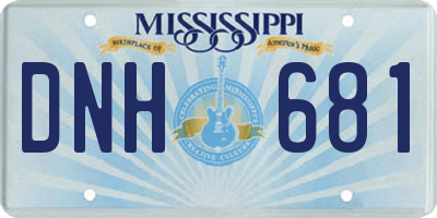 MS license plate DNH681