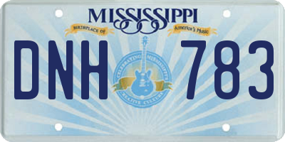 MS license plate DNH783