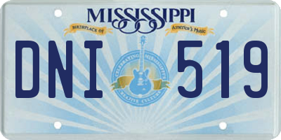 MS license plate DNI519