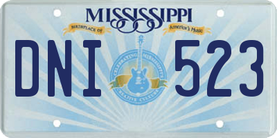 MS license plate DNI523