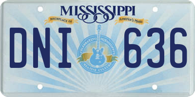 MS license plate DNI636