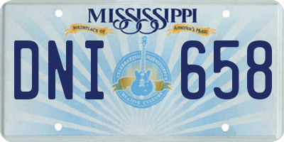 MS license plate DNI658