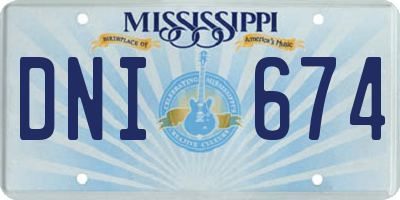 MS license plate DNI674