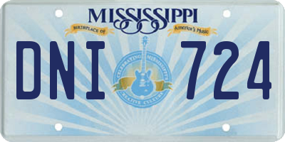 MS license plate DNI724