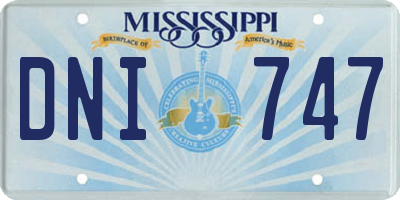 MS license plate DNI747