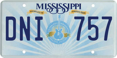 MS license plate DNI757