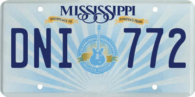 MS license plate DNI772
