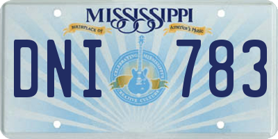 MS license plate DNI783