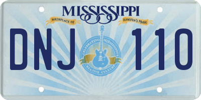 MS license plate DNJ110