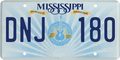 MS license plate DNJ180