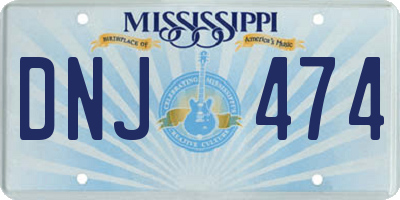 MS license plate DNJ474