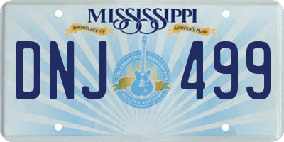 MS license plate DNJ499