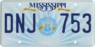 MS license plate DNJ753