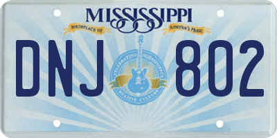 MS license plate DNJ802