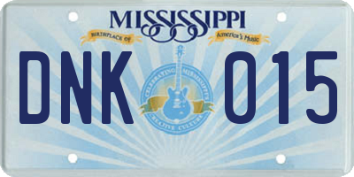 MS license plate DNK015