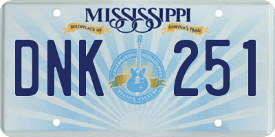 MS license plate DNK251