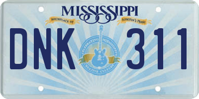 MS license plate DNK311