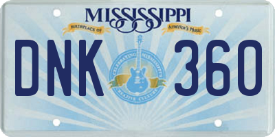 MS license plate DNK360