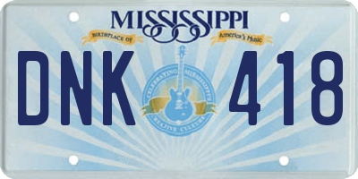MS license plate DNK418
