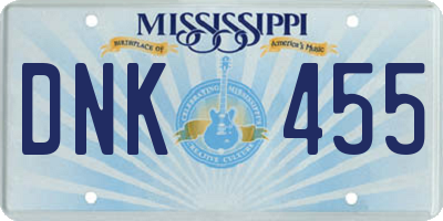 MS license plate DNK455