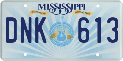 MS license plate DNK613
