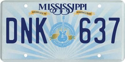 MS license plate DNK637
