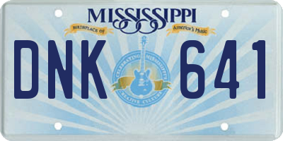 MS license plate DNK641
