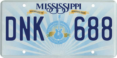 MS license plate DNK688