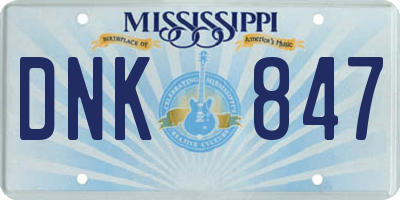 MS license plate DNK847