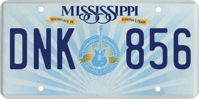MS license plate DNK856
