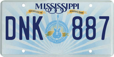 MS license plate DNK887